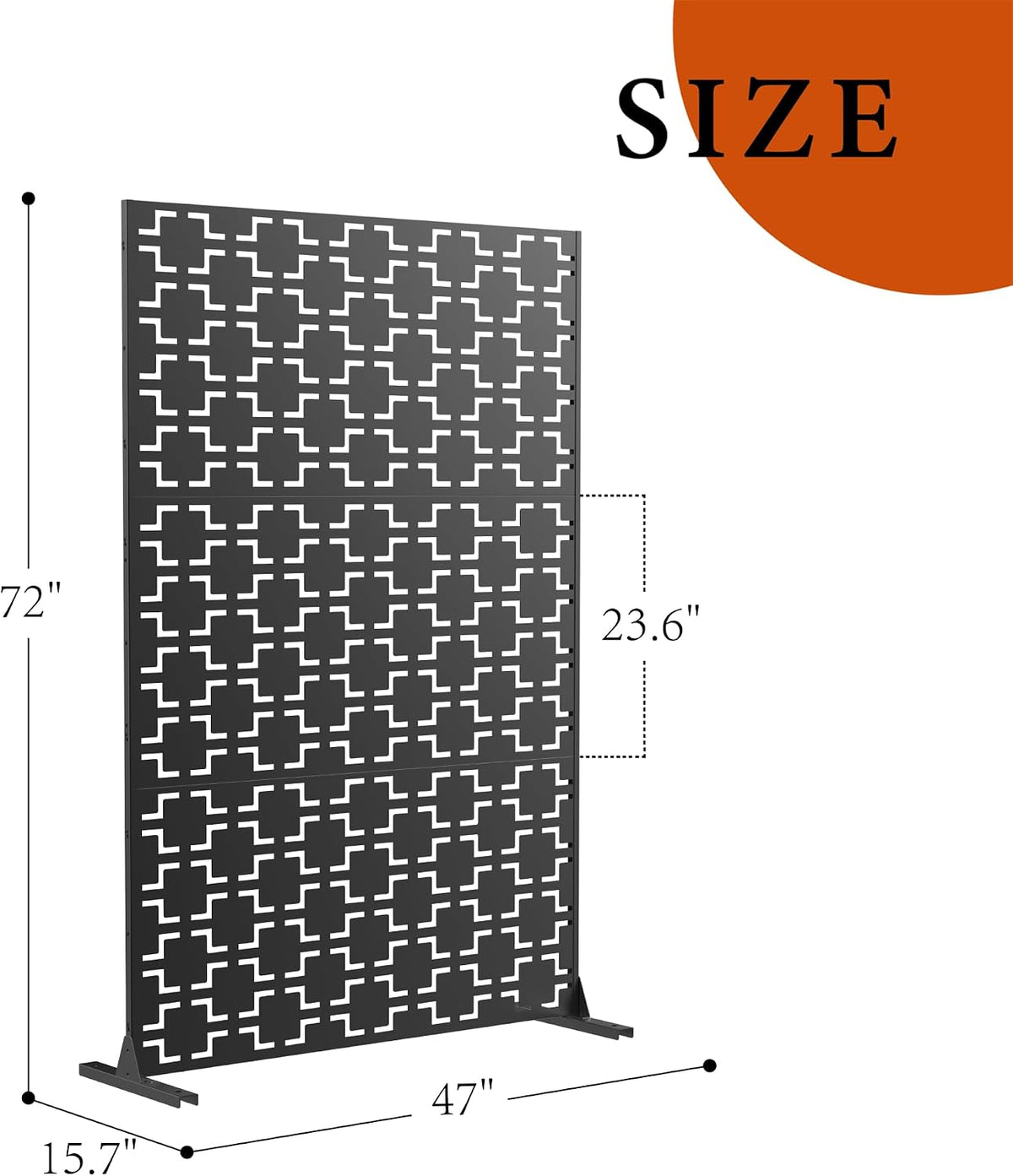 GarveeLife Metal Privacy Screen 72" h x 47" w, Outdoor Privacy Screens and Panels, Freestanding Decorative Fence for
