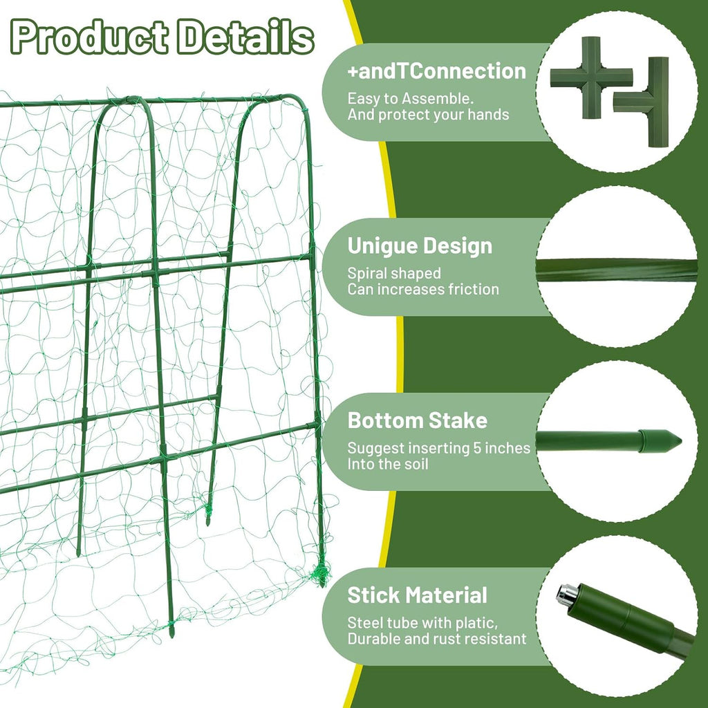 Compact U-Shaped Plant Trellis for Peas, Beans & Light Climbing Plants - Rust-Resistant, Foldable Design, Lightweight