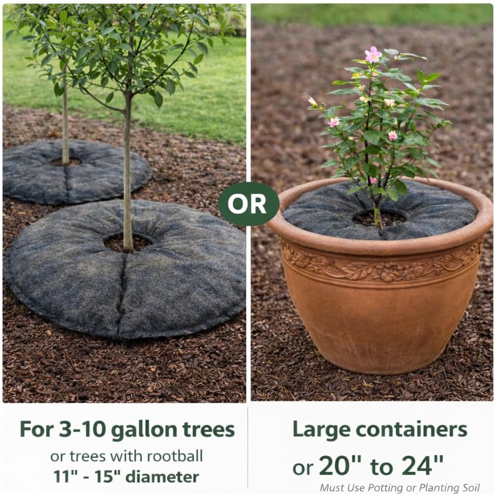 SteadySpring® 24" Smart 30+Day Tree Watering Mat - AUTO Refills with RAIN and Slow Releases As Plant Needs - for Root