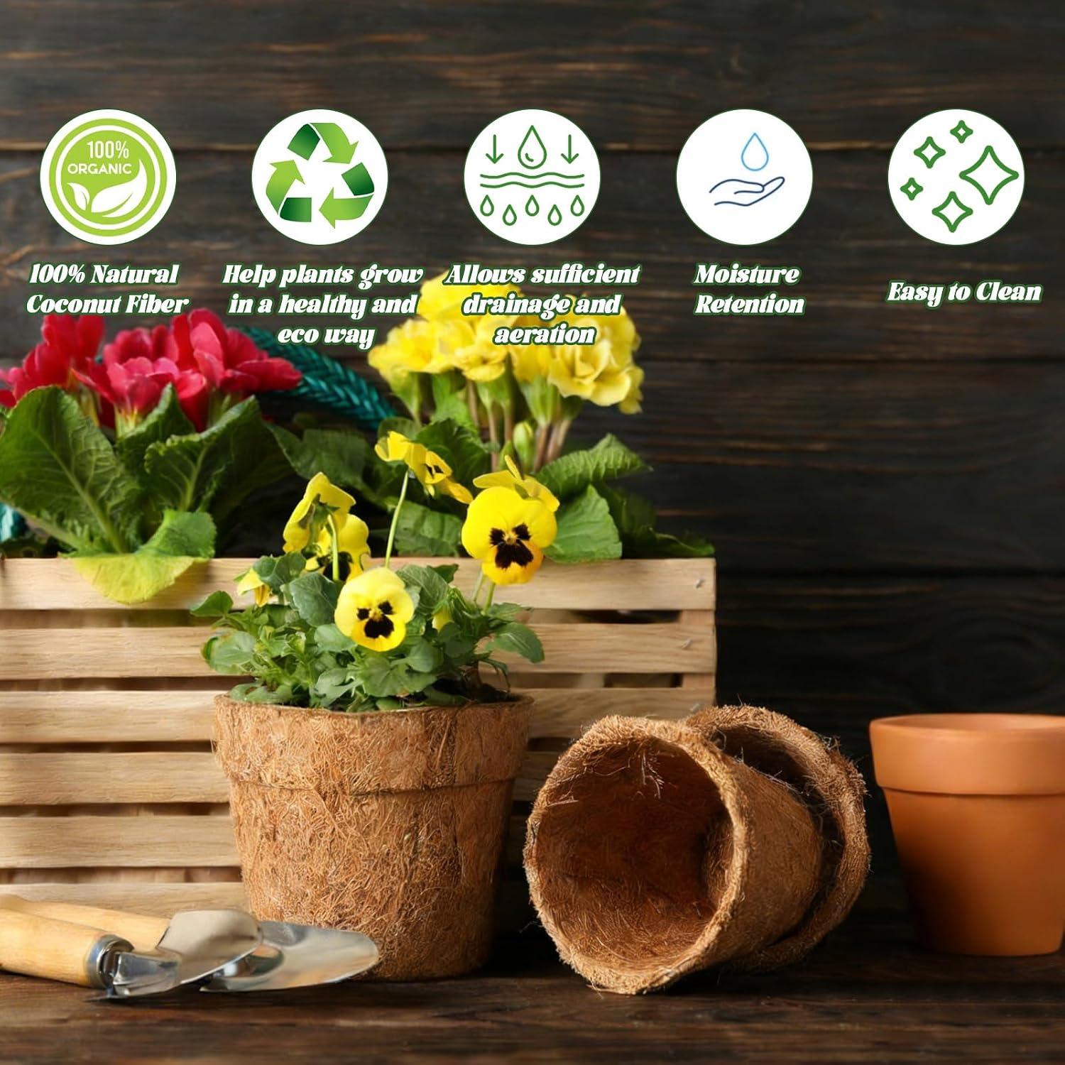 2 Rolls Coconut Fiber Liners for Planters 16x118 Natural Coco Coir Roll | Coco Fiber Pad for Hanging Flower Planters