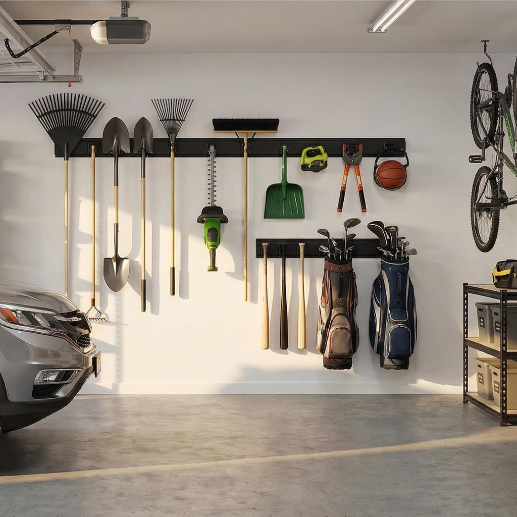 MBQQ Garage Tool Organizer Wall Mounted, 24 Inches Adjustable Garden Tool Organizer Rack,Heavy Duty Yard Tool Organizer