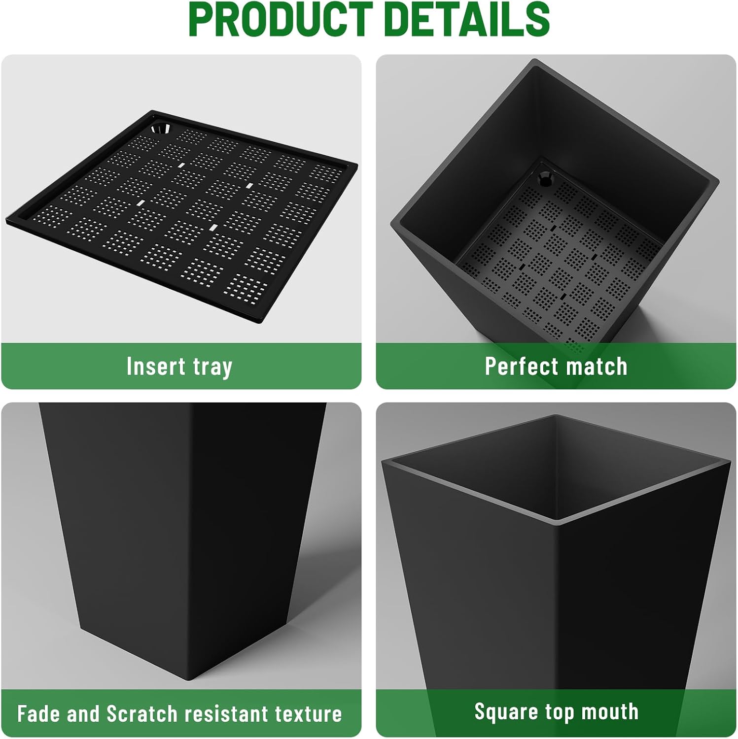 Taper Tall Planters 30 Inch Set of 2, Large Planter for Indoor Outdoor Plants, Modern Flower Pot Containers Large