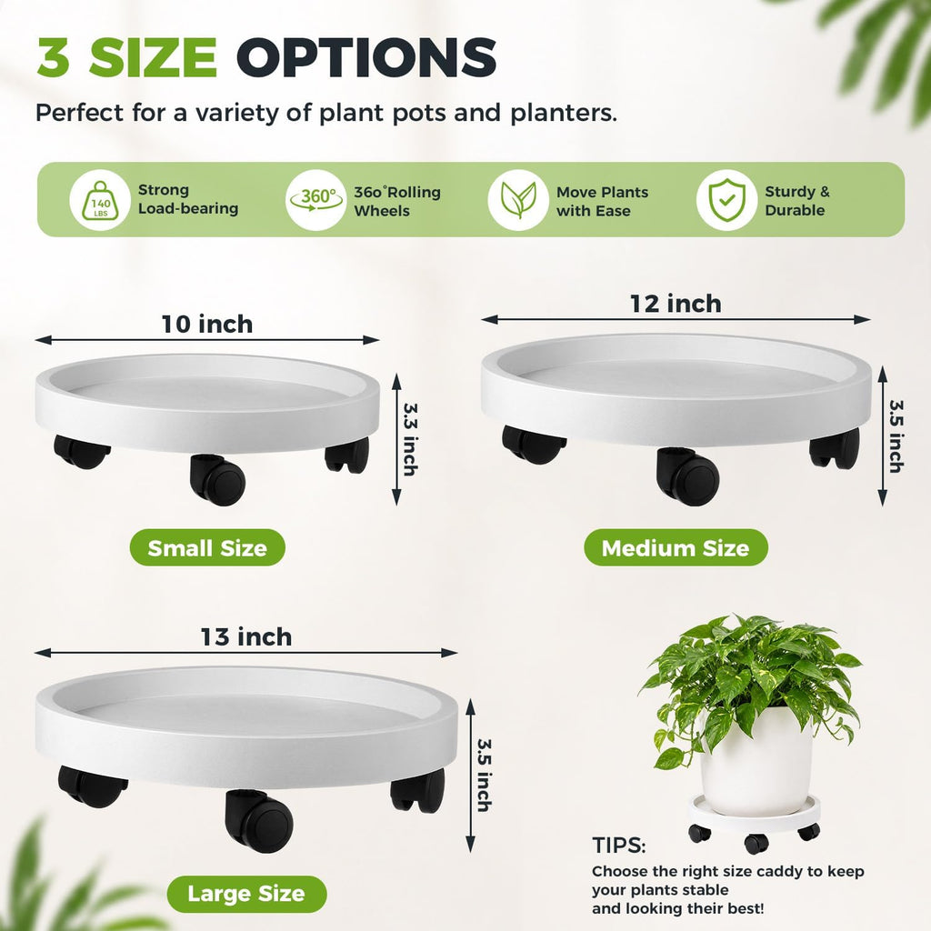 5 Pack Plant Caddy with Wheels Rolling Plant Stand with Wheels 10 Inch Plant Dolly Heavy Duty Large Potted Plant Mover
