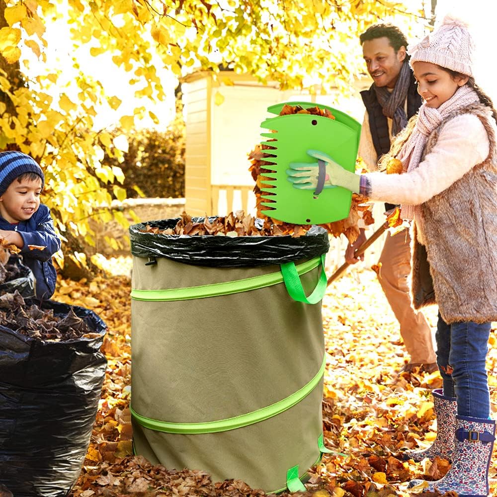 Colwelt Collapsible Garden Bag 47Gallon, Collapsible Leaf Bags with Hard Bottom, Heavy Duty Yard Waste Bag Leaf Bin