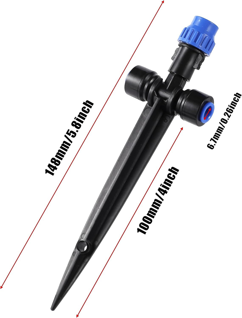 HUISUYTON 36 Pcs Push-to-Fit Drip Irrigation Spray for 1/4 inch Tubing | Adjustable 360° Drip Emitters