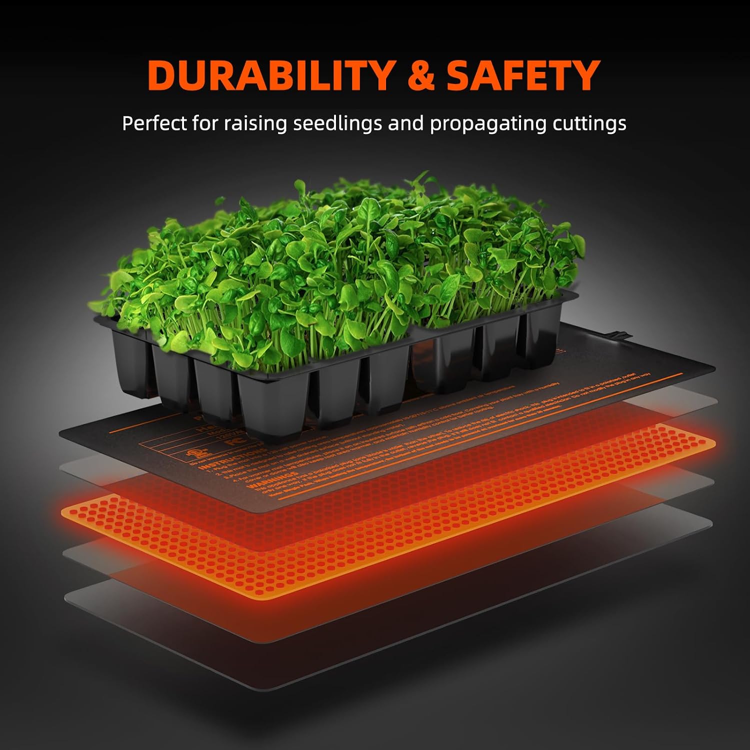 Spider Farmer 10"x20.75" Seedling Heat Mat with Built-in Thermostat | Fast & Uniform Heating, MET & UL Certified, IP67