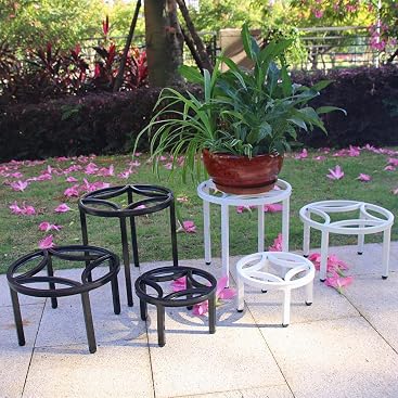 Zhongma Set of 3 Fully Assembled Metal Plant Stand for Heavy Potted Plant for Home Indoor and Outdoor, 220 LBS Capacity & Heavy Duty Construction, Sturdy Plant Riser without Installation Required