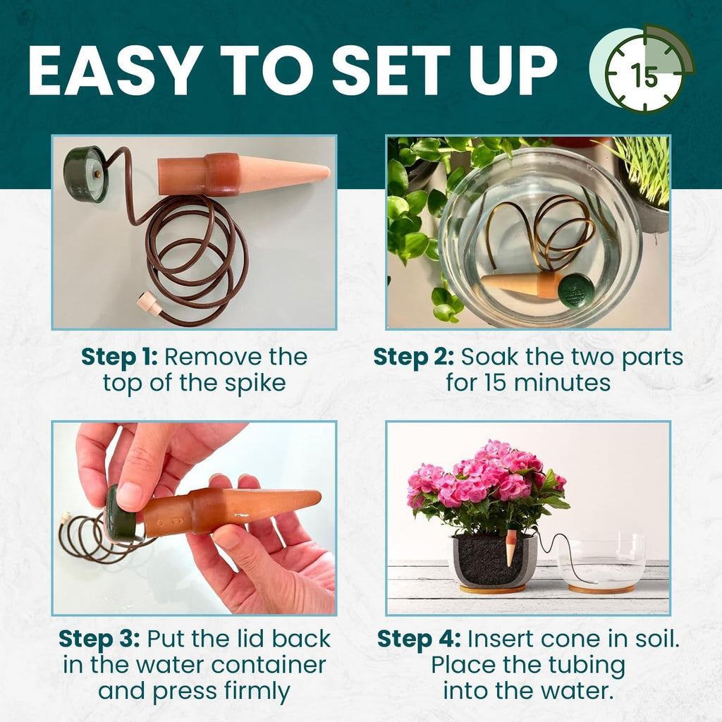 Blumat Classic Self-Watering Stakes - Prevents Overwatering and Underwatering for Healthy Growth While You are Away