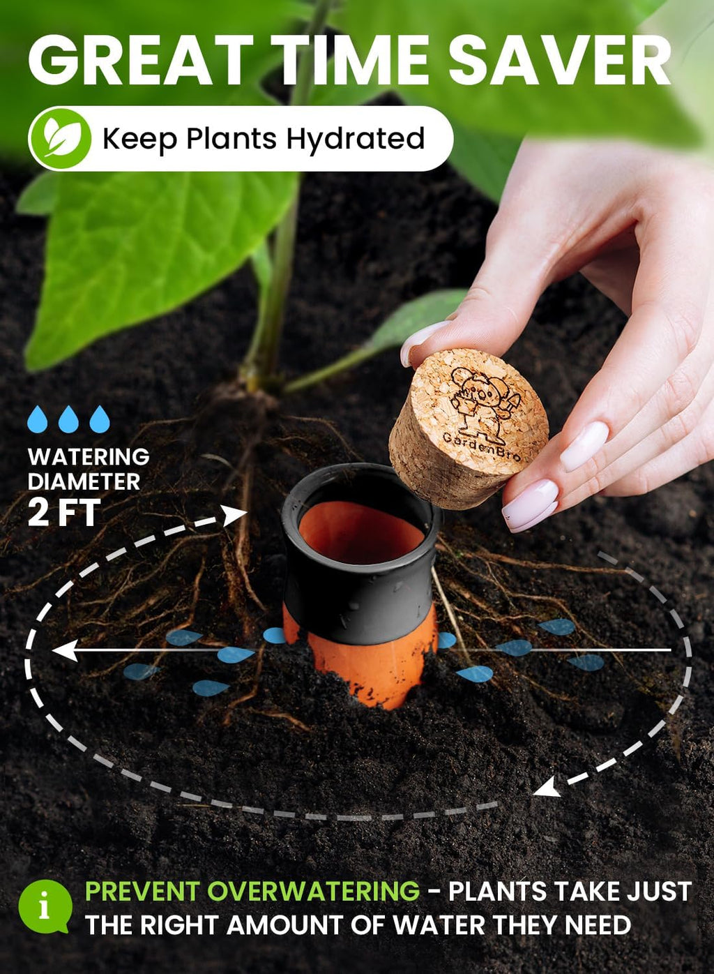 4pc Ollas Terracotta Watering Pots Large 14 Oz Self Watering Planter Insert | Olla Watering System For 1-week Easy To