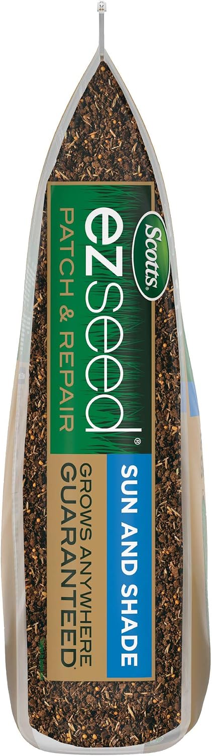 Scotts EZ Seed Patch & Repair Sun and Shade, 20 lbs. | Combination Mulch, Sun and Shade Grass Seed & Fertilizer for