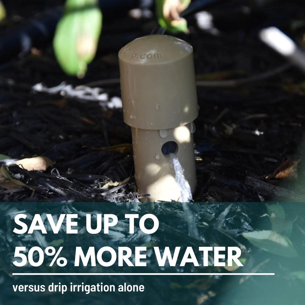 14 in. DEEP DRIP Plant Watering Stake (3 Pack) (Tan) | UV-Protected ABS Plastic Deep Root Irrigation Spike for Yard