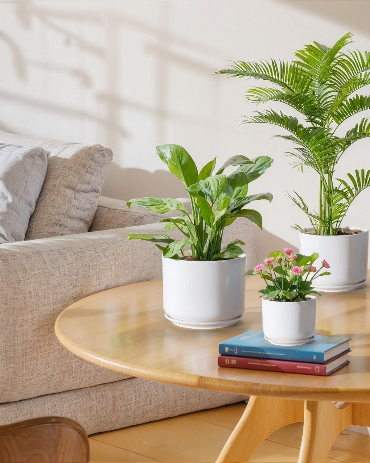 EFISPSS Plant Pots, 4+5+6 Inch Pots for Indoor Plants, Ceramic Planter Pot with Drainage Hole, Flower Pots for