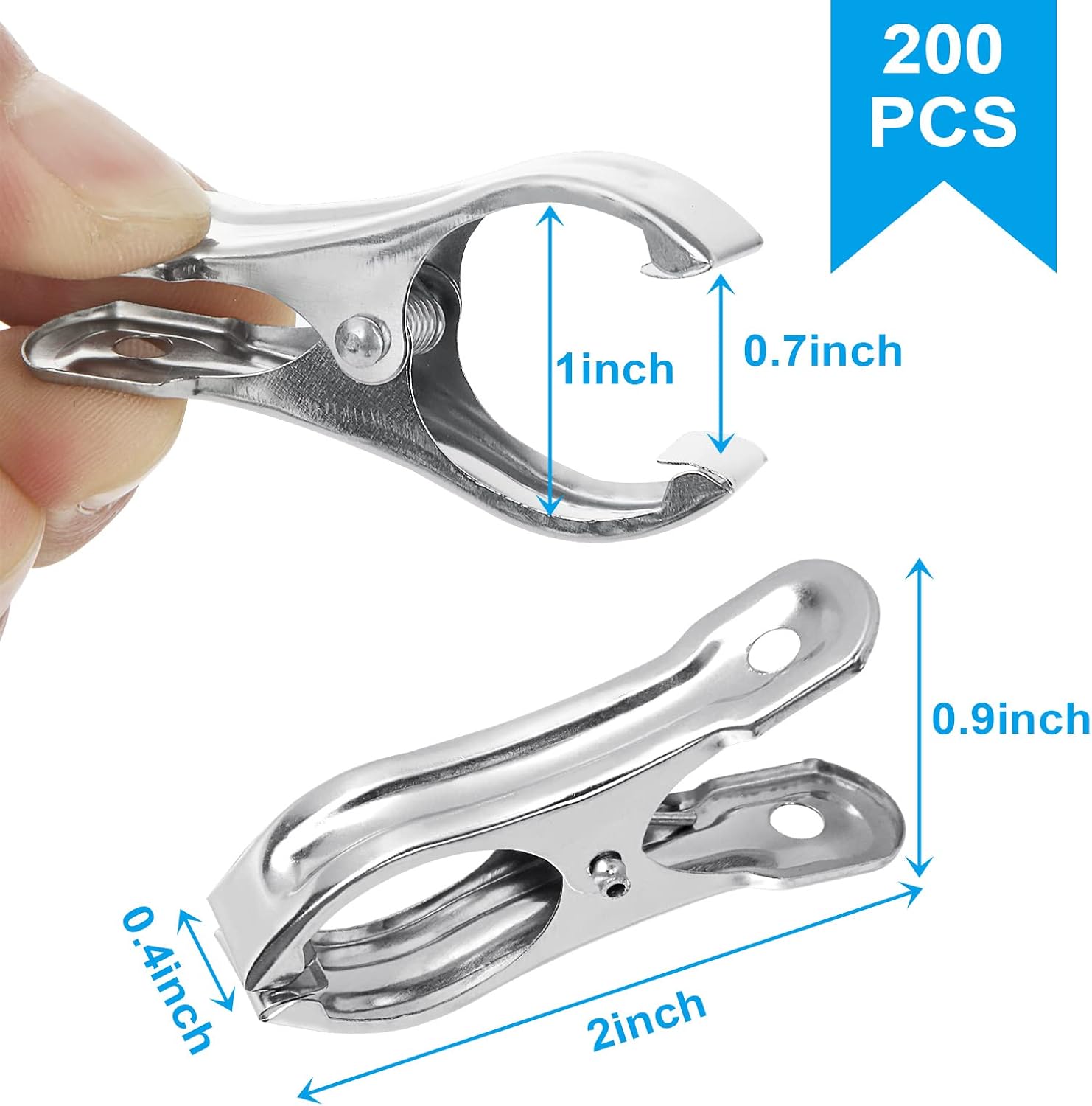 200PCS 2 Inch Garden Clips Heavy Duty Greenhouse Clips Stainless Steel Greenhouse Clamps for Netting with Strong Grip