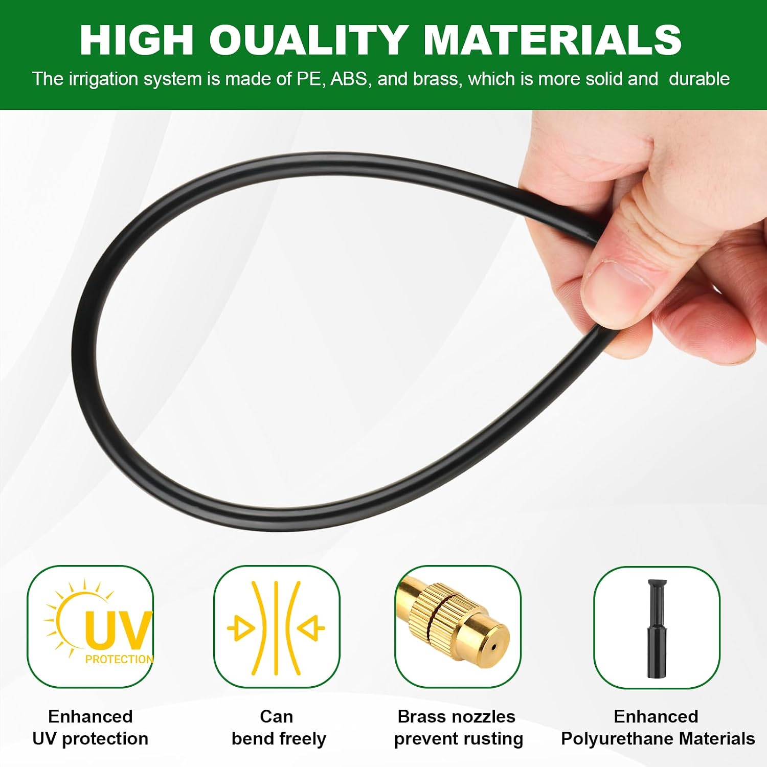 100FT Drip Irrigation System, 1/4" Garden Watering Misting System for Plant | 1/4" Tubing and 30pcs 360° Adjustable
