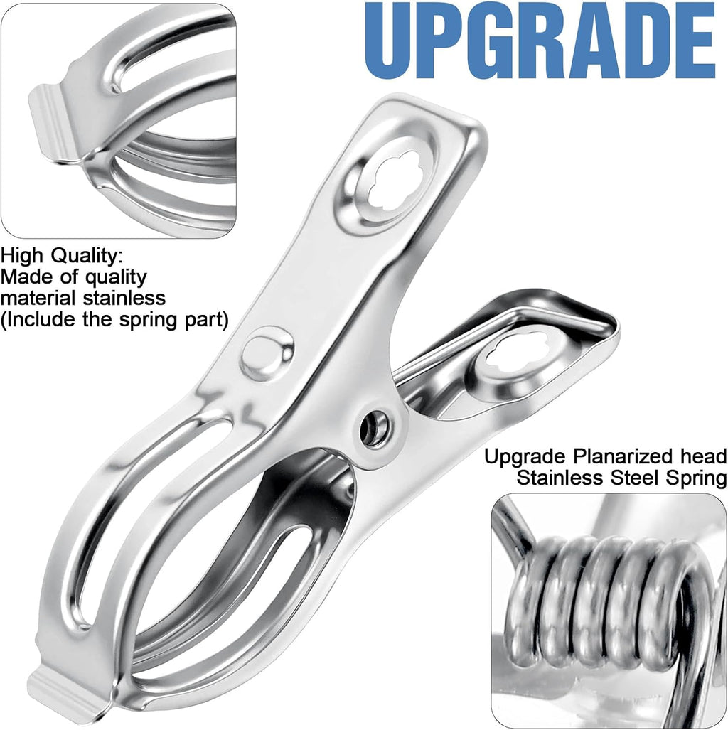 Upgraded 200 PCS Garden Clips, Greenhouse Clamps 100% Stainless Steel Heavy Duty Greenhuose Clips for Netting - Strong