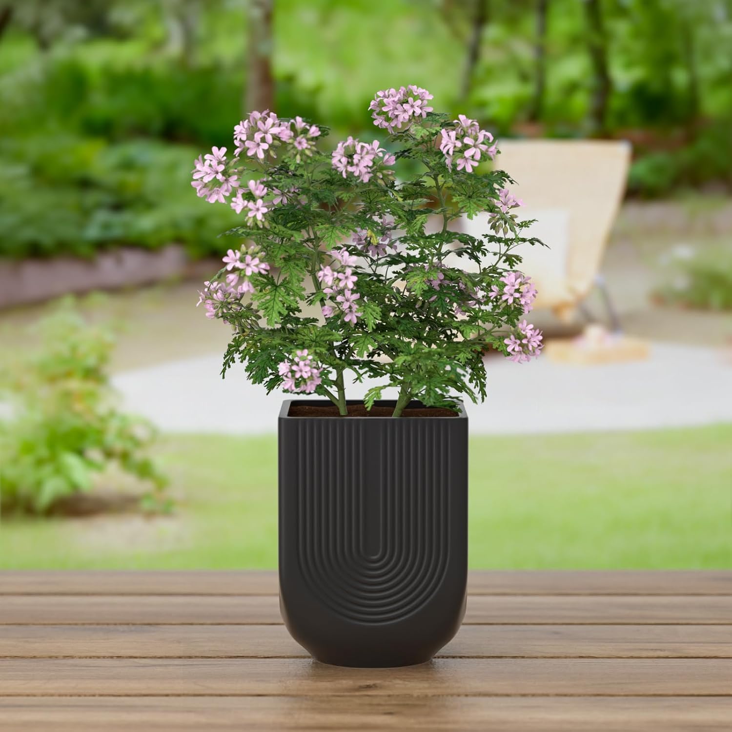 Ceramic Planter, 6 Inch Plant Pot with Drainage, Matte Black | Indoor Outdoor Use, Flower Pot for Plants, Home Garden