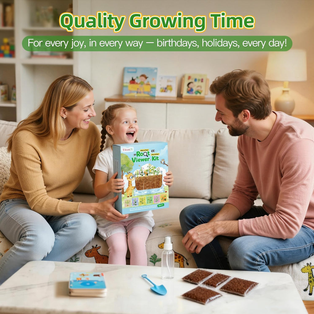 TitaniX Root Viewer Kit for Kids with 6 Seed Varieties, STEM Science Toy & Craft Growing Kits for Boys & Girls, Grow