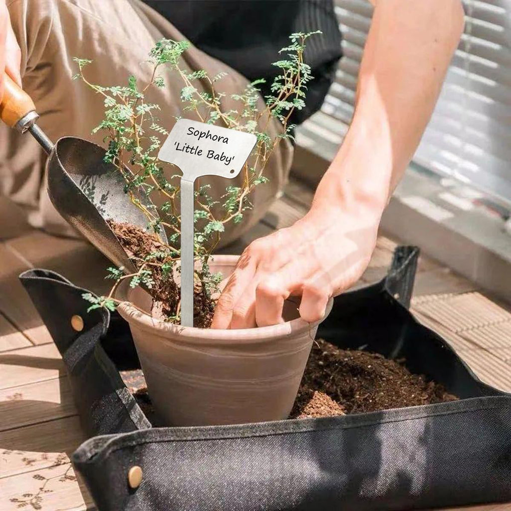 24 Pack Stainless Steel Plant Labels, Waterproof Metal Plant Markers for Outdoor Garden, Greenhouse, Vegetables, Herbs