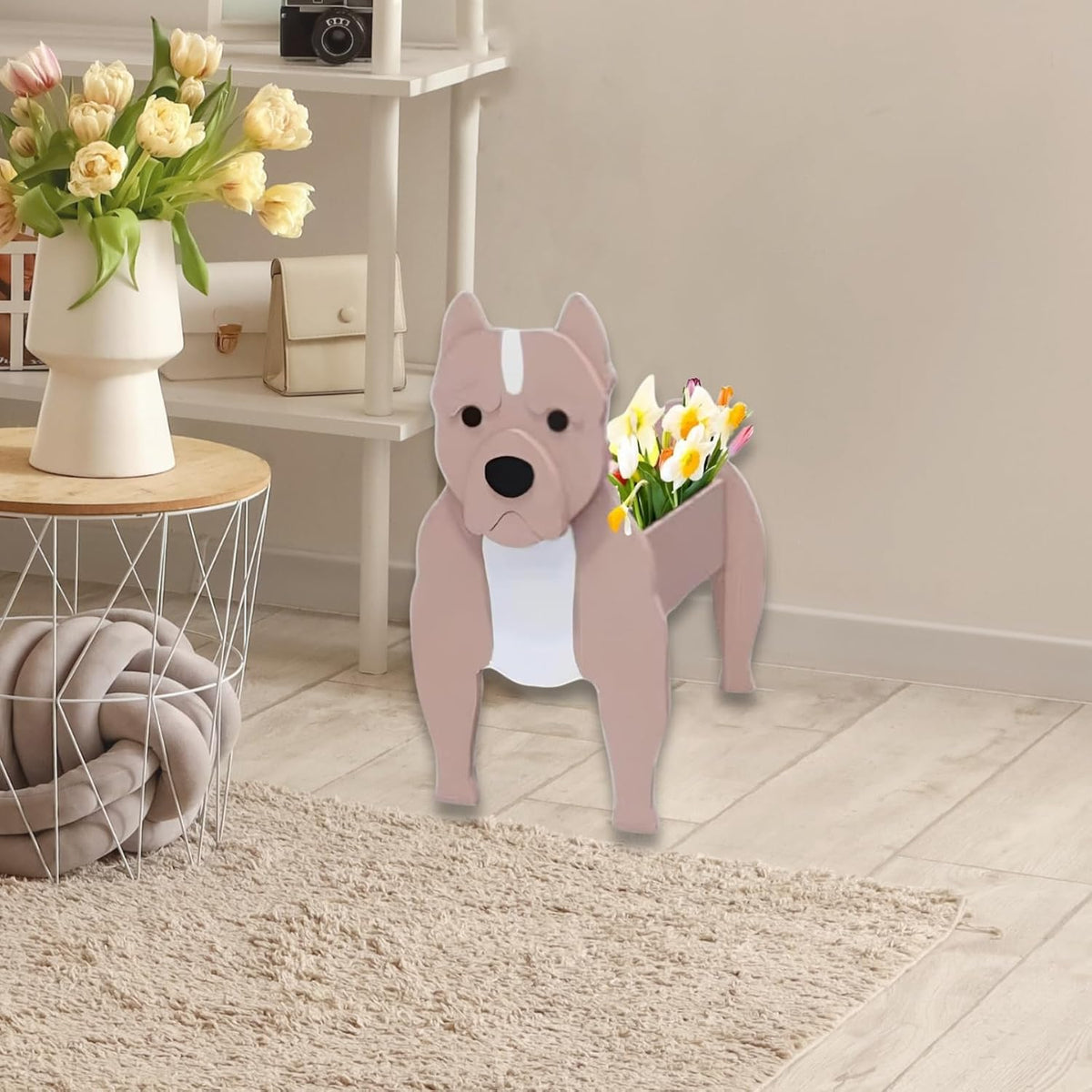 Bulldog Dog Planter Pots, Animal Shaped Flower Pot | Cute Plant Gift for Women and Pet Lovers, Indoor Outdoor Garden