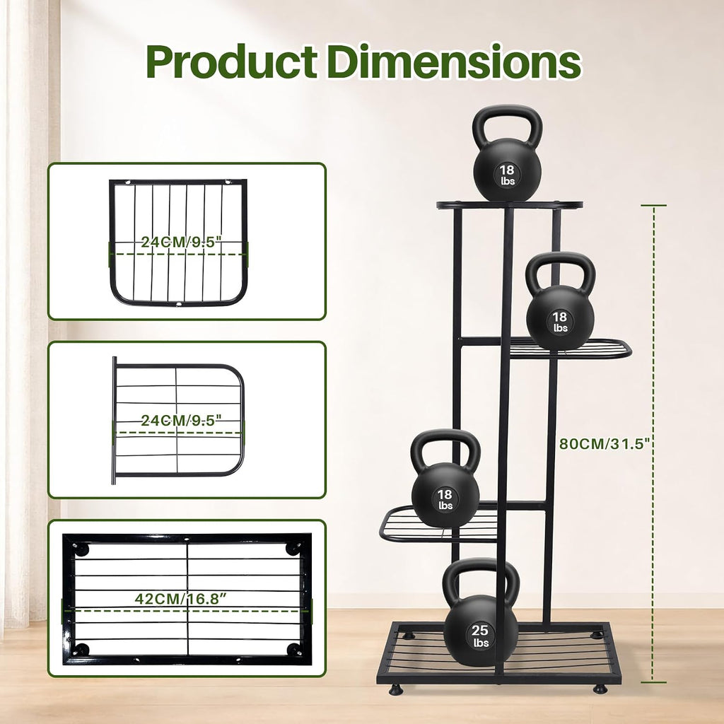 4‑Tier Tall Metal Plant Stand Corner Designed Flower Pot Holder Suitable For Indoor & Outdoor Use Ideal for balconies
