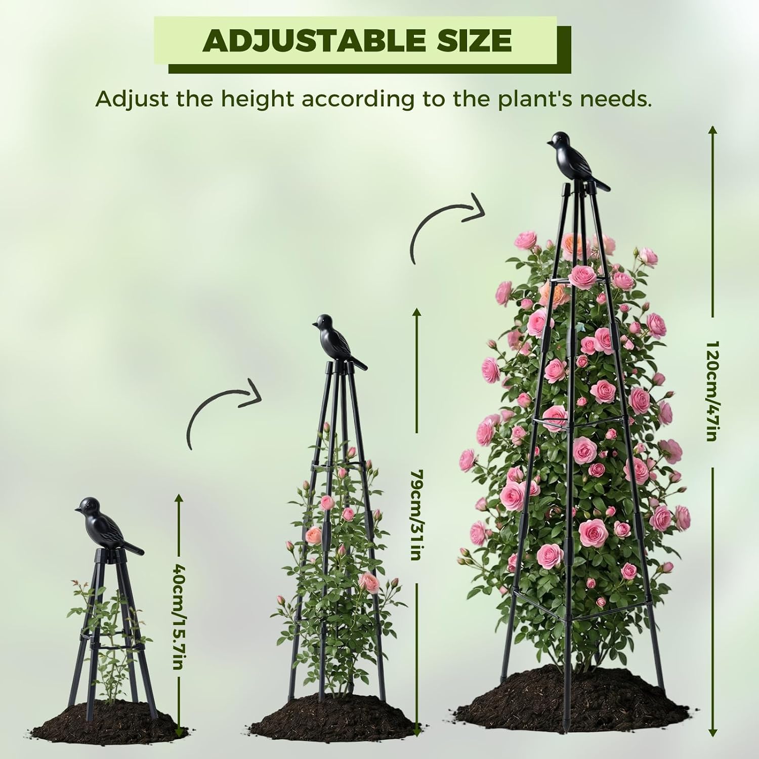 2 Pack Cucumber Trellis, 4FT Cucumber Trellis for Raised Bed, Garden Obelisk Trellis for Climbing Plants Outdoor