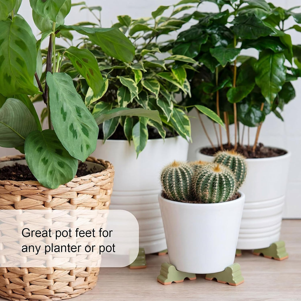 Kigeli 6 Pcs Resin Garden Pot Feet for Outdoor Planters 3 Inch Long 1.5 Inch Tall Flower Handmade Elevator Plant Feet