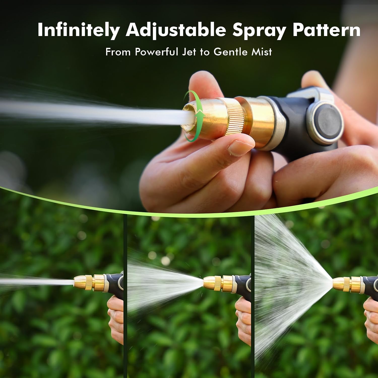 RESTMO Garden Hose Nozzle, Heavy Duty Water Hose Sprayer for Outdoor | Zinc Alloy Metal, Thumb Control, Precise Flow