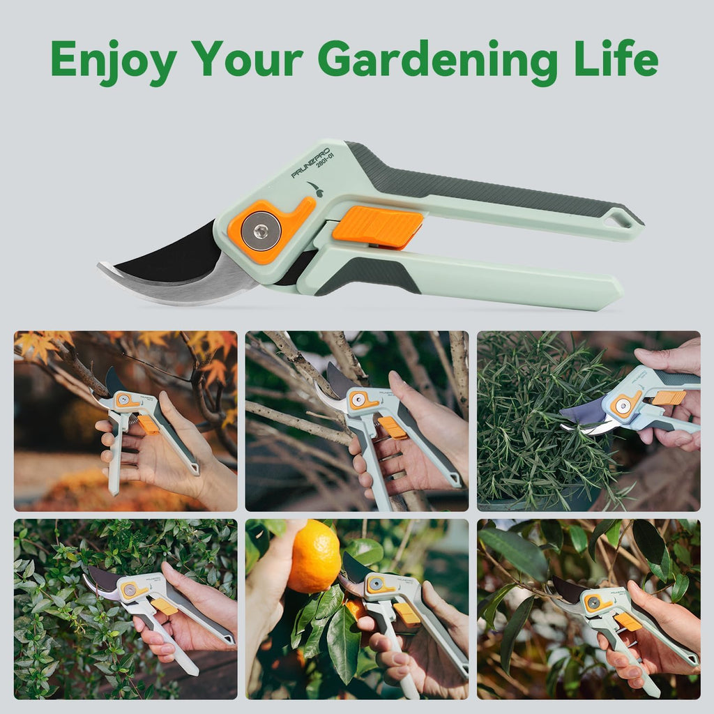 PrunePro Pruning Shears Gardening Scissors Set Professional Hand Pruner Sharp Stainless Steel Blade Garden Scissors