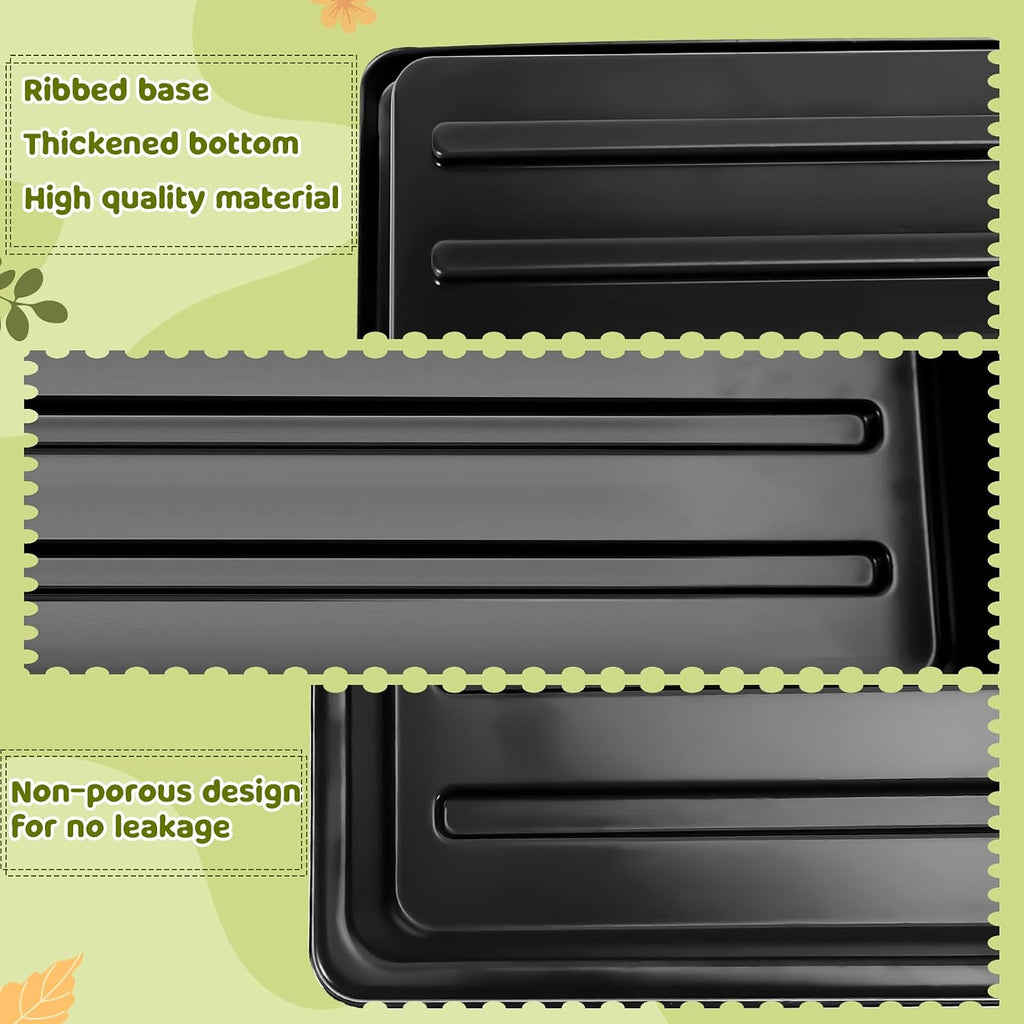 2.6in 100 Pcs Square Nursery Pots with 5 Pcs Plastic Seed Starting Trays | Plant Propagation Starter Kit with Drain