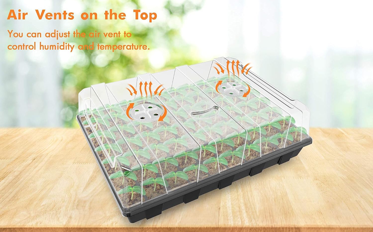 Gardzen Seed Starter Tray, 5 Pack Smiling Face Plant Germination Trays with Total 350-Cell, Seed Starter Kit with
