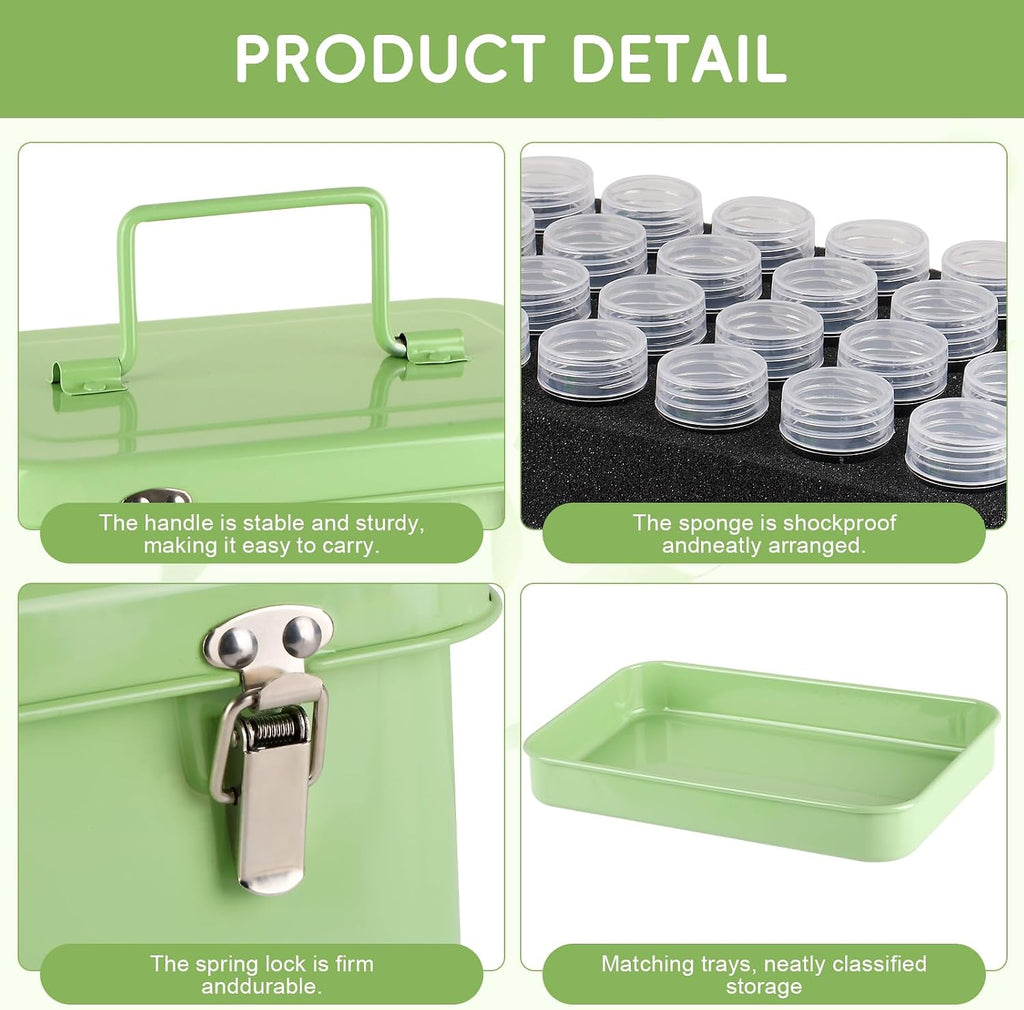 Seed Storage Organizer, Metal Seed Vault Bank Saving Containers Box (Seeds not Included)