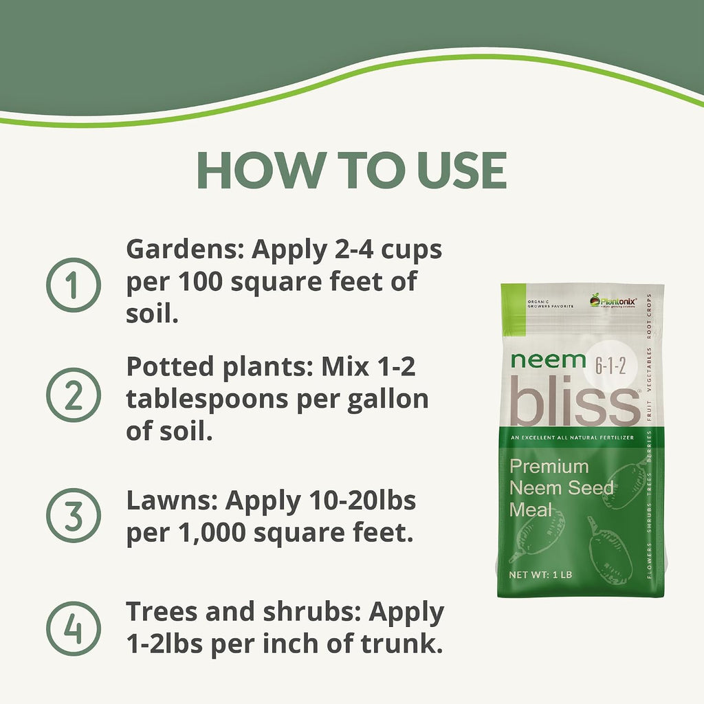 Neem Bliss (1lb) + Amino Bliss (1lb) - Neem Cake for Plants & Amino Acids for Plants - Neem Seed Meal Organic