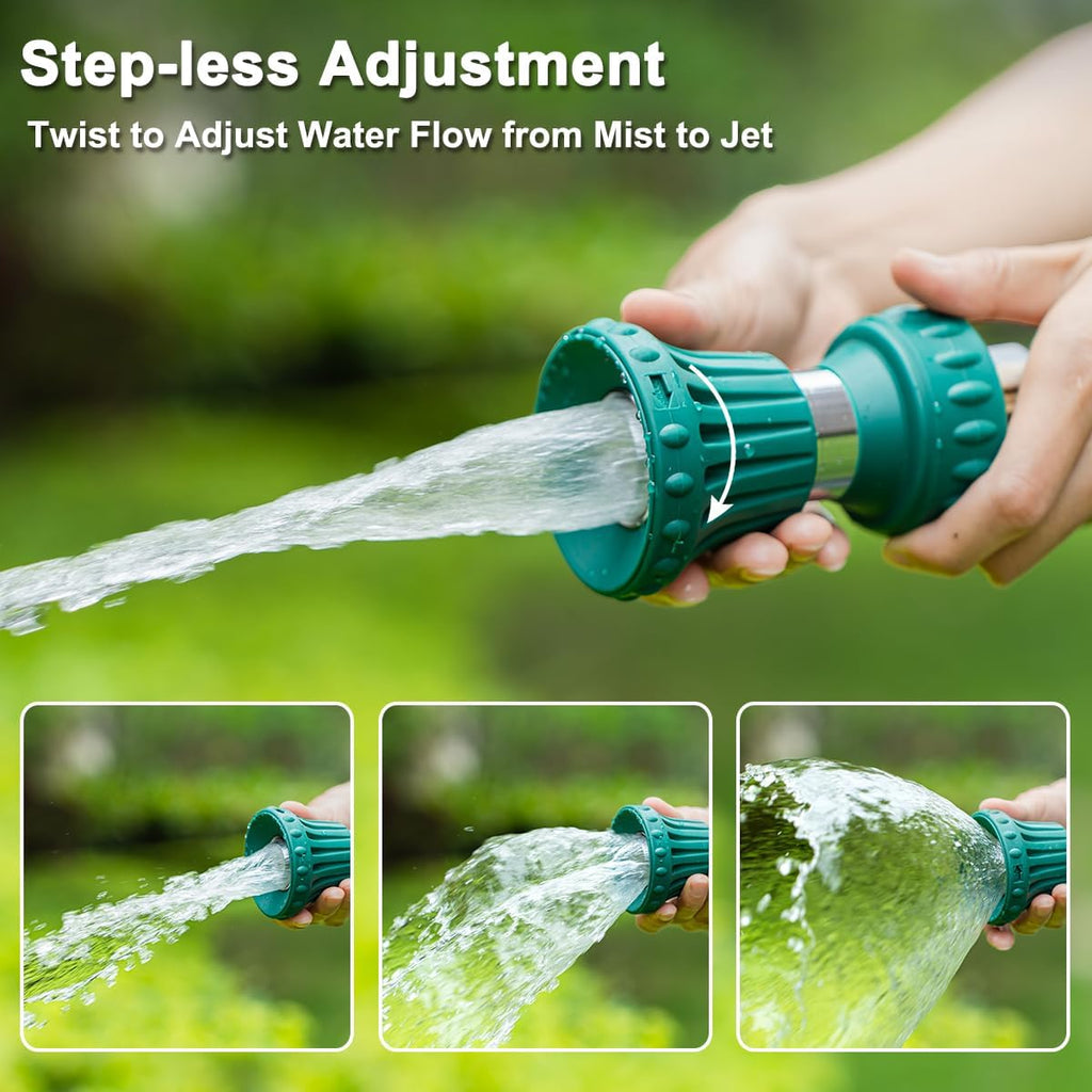 FANHAO Fireman Style Hose Sprayer Nozzle, High Pressure Adjustable Sprayer | Rustproof Metal, Step-less Spray Adjust