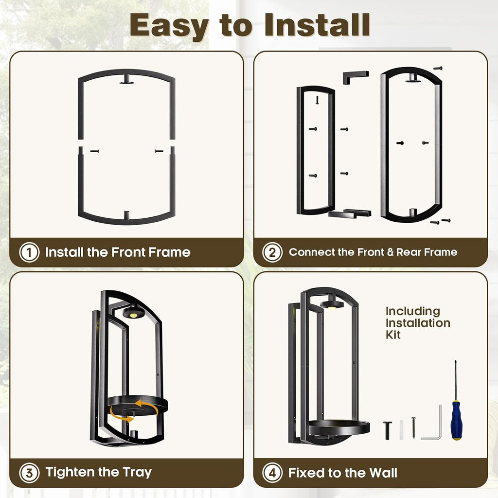 Aisdan Wall Plant Holder, Wall Planters for Indoor Plants with Wireless Remote Lights, Frame Plant Wall Shelves Wall