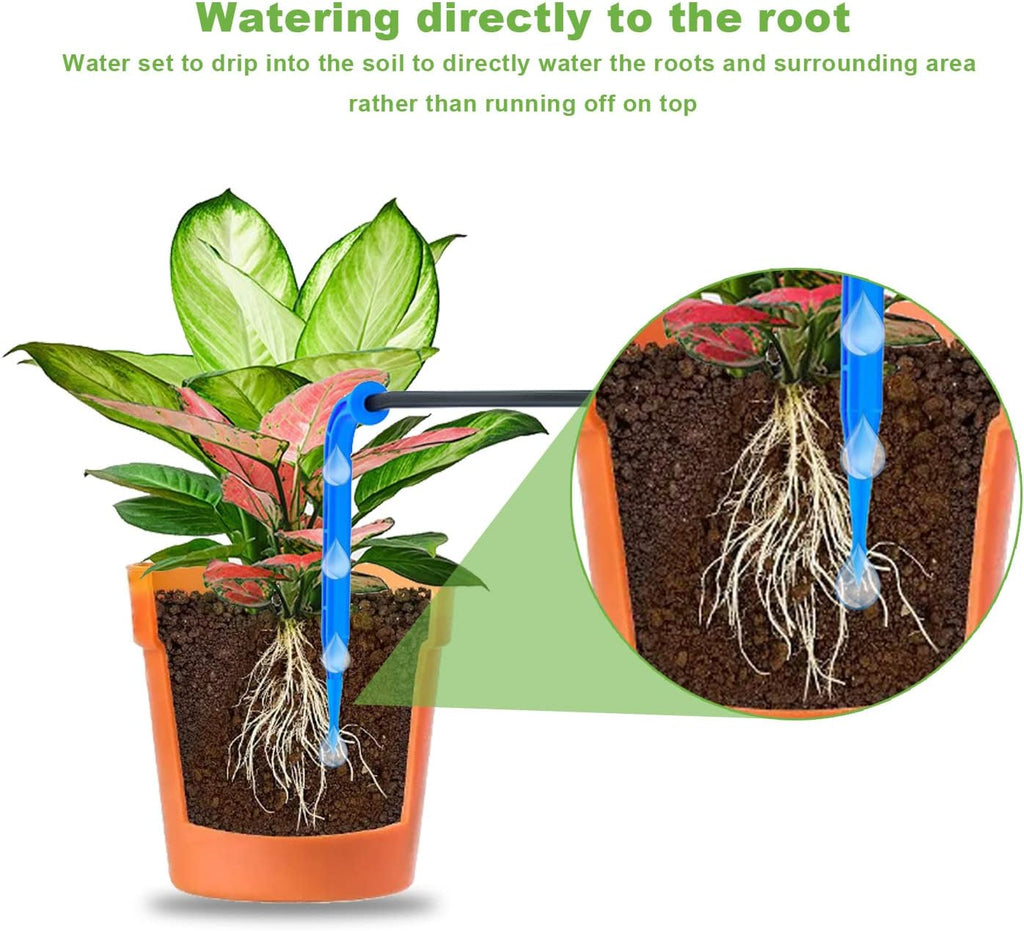 Lewisia 2W Solar Automatic Drip Irrigation Kit with Timer Auto Watering System Solar Powered Auto-Irrigation Set for