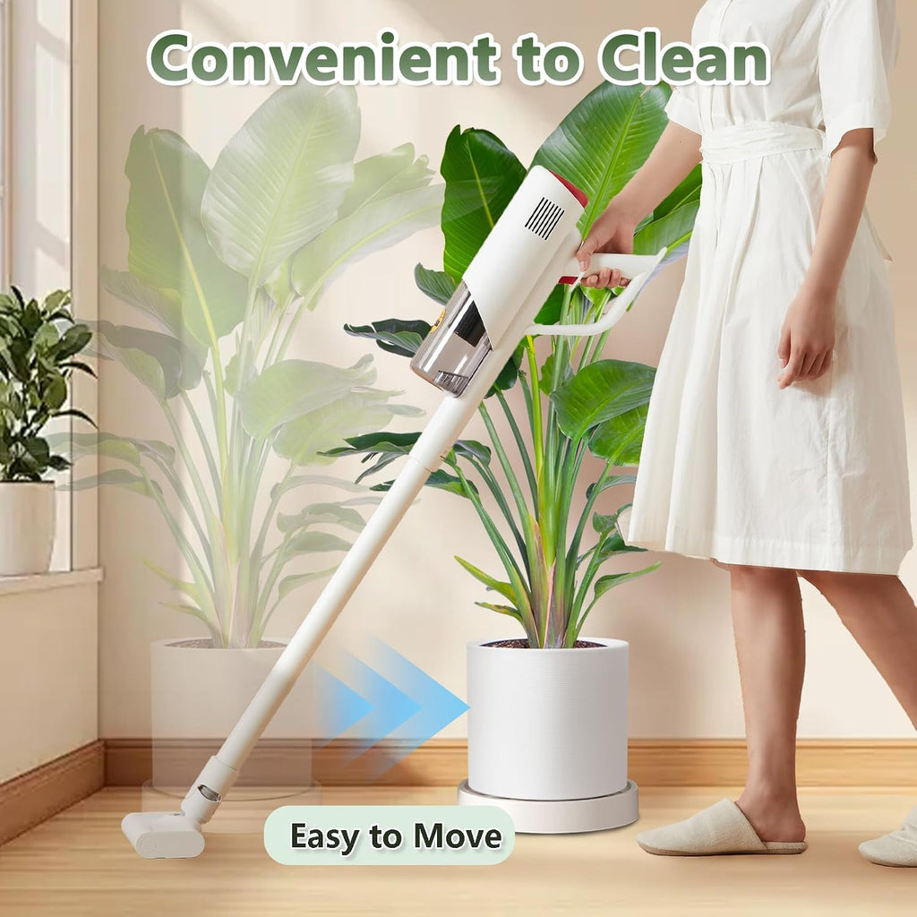 MCleanPin 2 Pack Plant Caddy with Hidden Wheels, 13" Heavy Duty Rolling Plant Stand with Removable Drainage Tray and