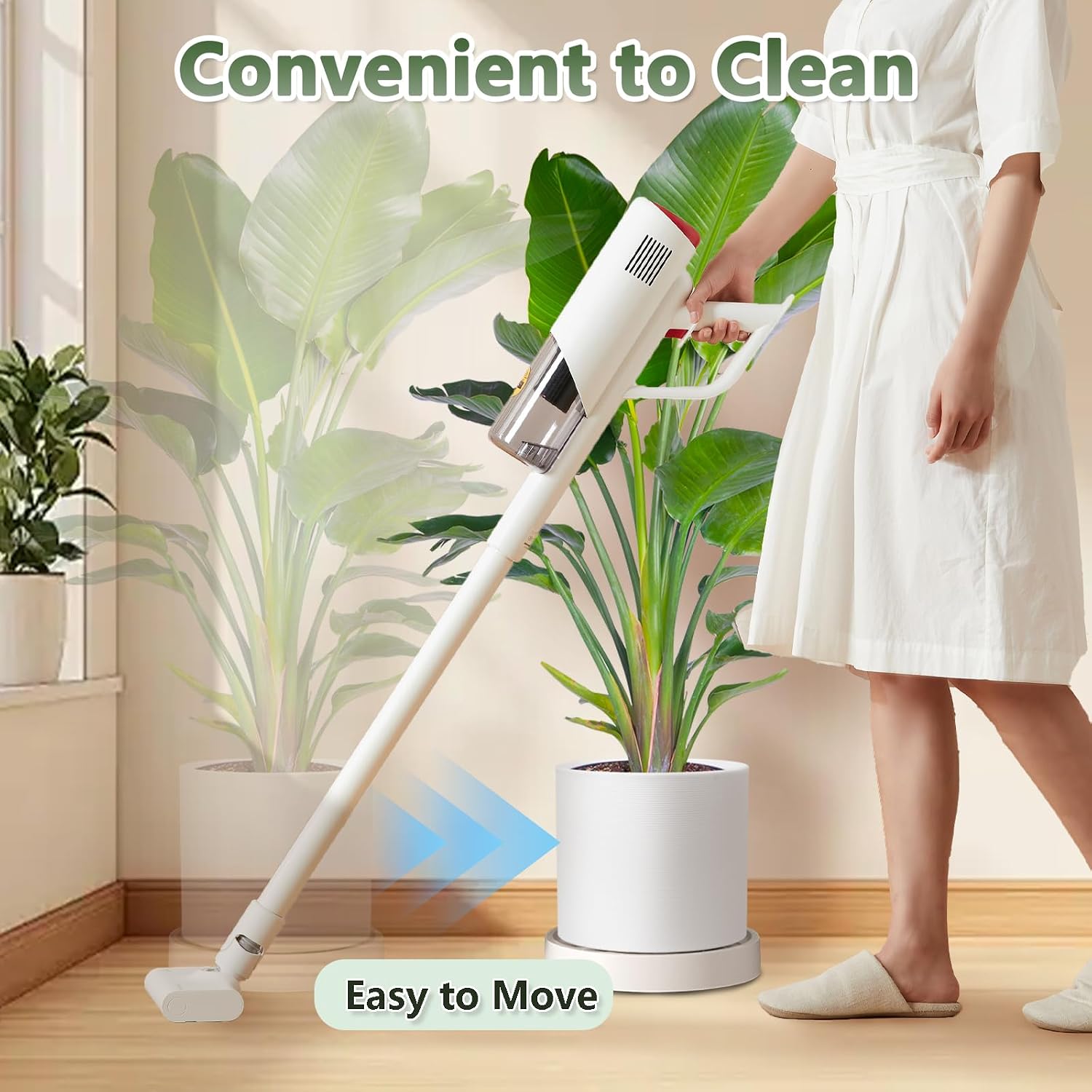 MCleanPin 2 Pack Plant Caddy with Hidden Wheels, 13" Heavy Duty Rolling Plant Stand with Removable Drainage Tray and
