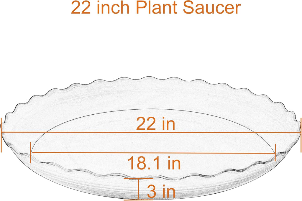 2 Pack of 22 inch Plant Saucer Plant Tray, Plastic Plant Saucer, Heavy Duty Plant Tray for Pots, Plant Saucers for