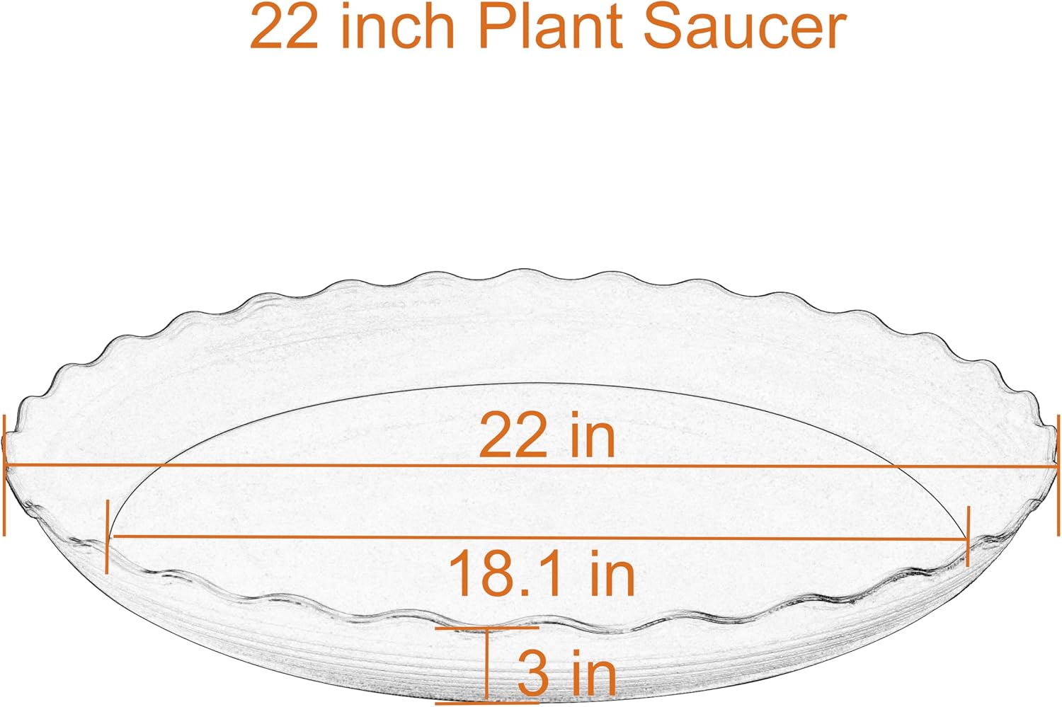 2 Pack of 22 inch Plant Saucer Plant Tray, Plastic Plant Saucer, Heavy Duty Plant Tray for Pots, Plant Saucers for