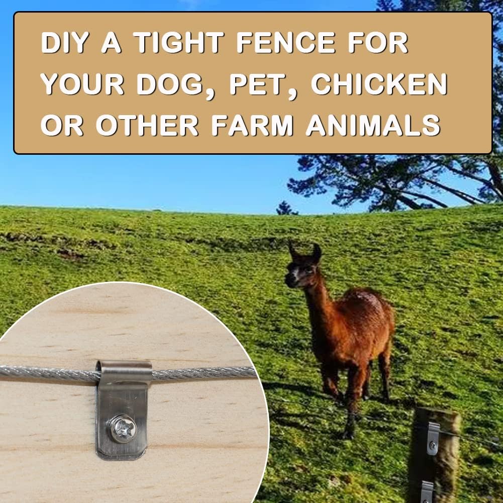 LSGCQ Wire Fence Clips Metal Fence Wire Clamps Stainless Steel, 400 PCS | Fencing Mounting Clips with 400 PCS Stainless