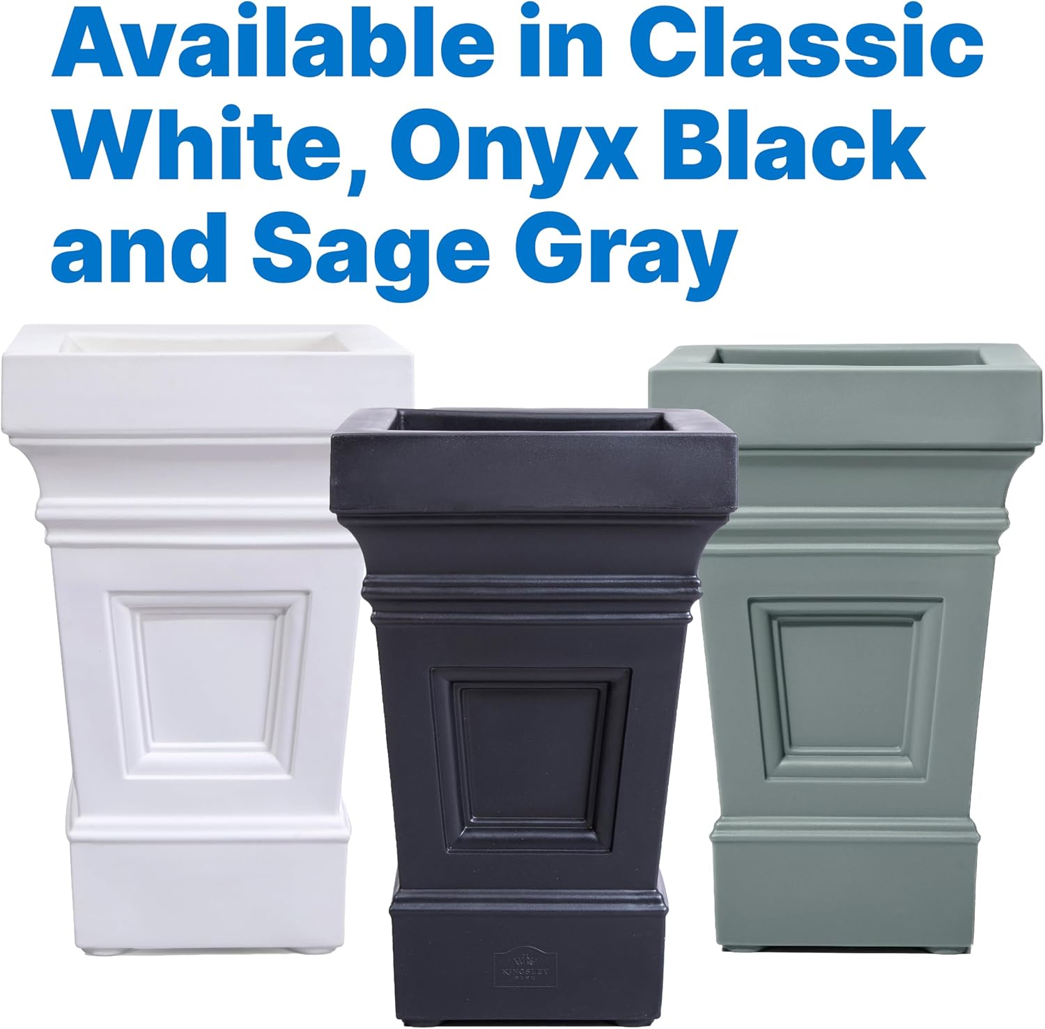 Step2 Atherton Square Planter, Large Planters for Outdoor Plants, Gardening and Flower Pot for Patio or Porch