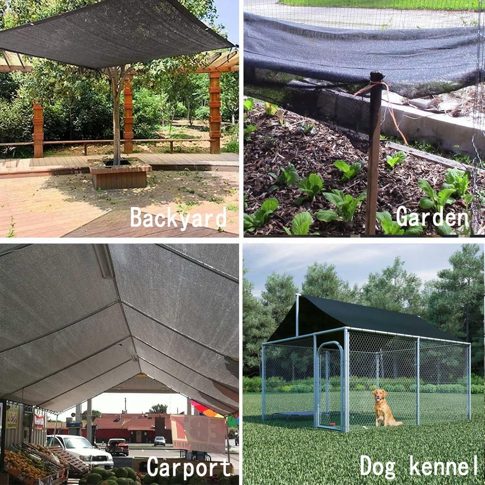 90% Black Shade Cloth, 10X30 FT Garden Sun Shade for Plants Cover | UV Resistant, Outdoor Sunshade Fabric with Grommets