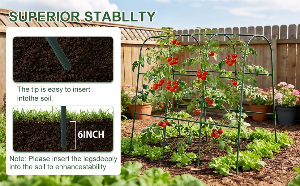 U-Shape Cucumber Trellis for Raised Beds - 47.2”x47.2”x21.6” Green Metal Arch Trellis, Rust-Resistant Garden Plant