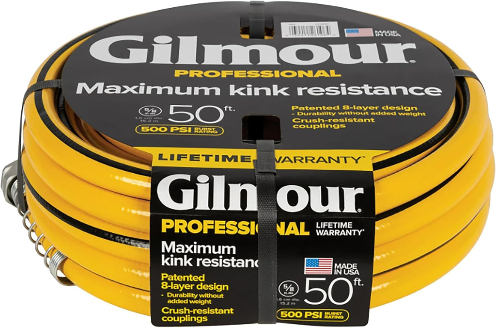 Gilmour 5/8" x 50' Heavy Duty Flexogen Water Hose, Flexible Garden Hose for Vegetable Gardens, Flower Beds, and Lawn