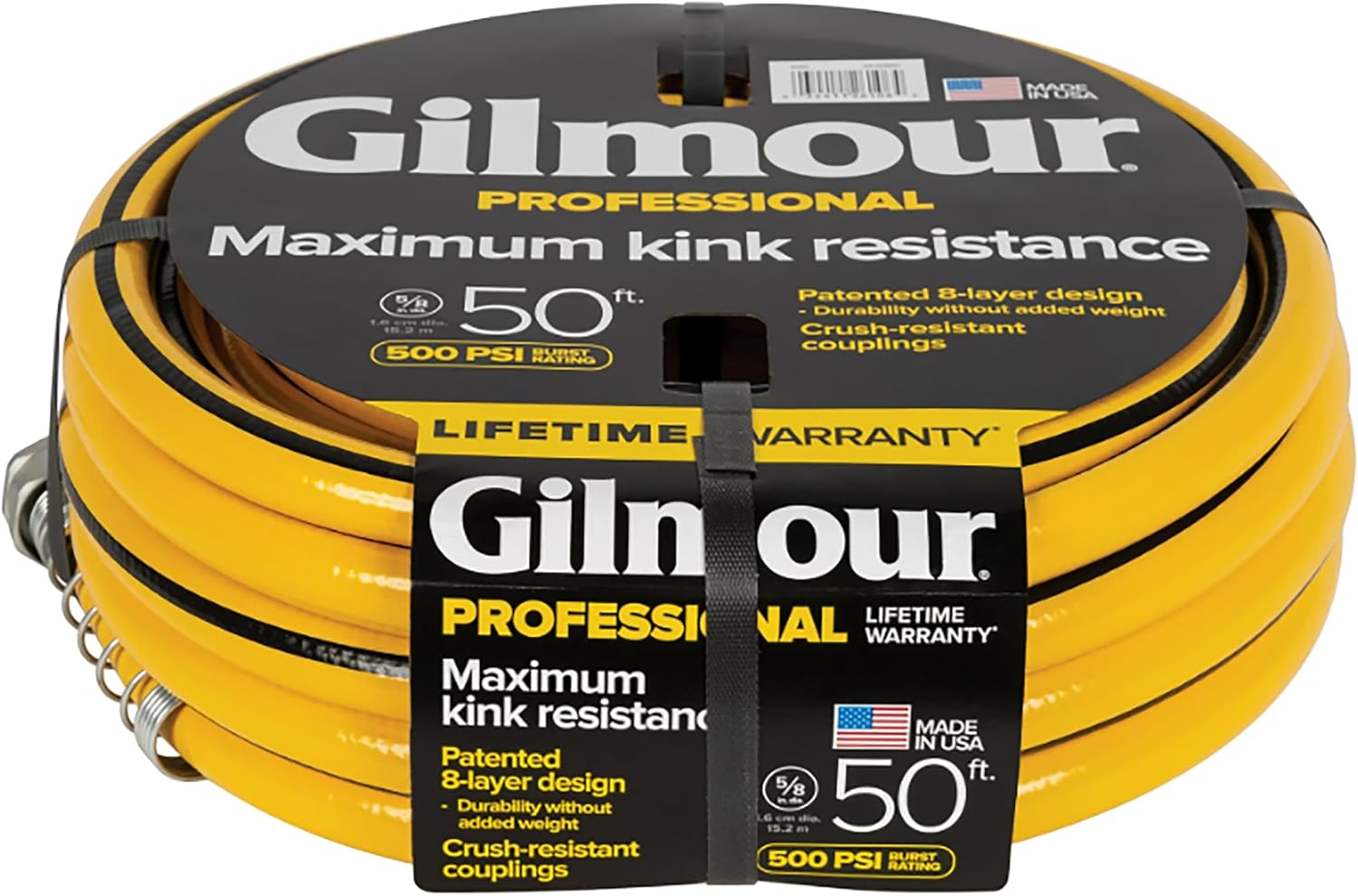 Gilmour 5/8" x 50' Heavy Duty Flexogen Water Hose, Flexible Garden Hose for Vegetable Gardens, Flower Beds, and Lawn