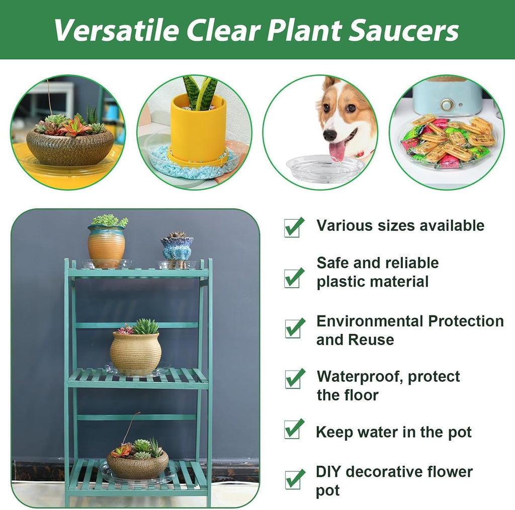 30 Pack 14 Inch Plant Saucer Clear Plant Saucers for Outdoors Plant Drip Trays Extra Large Plant Saucer Dish Plant Pot