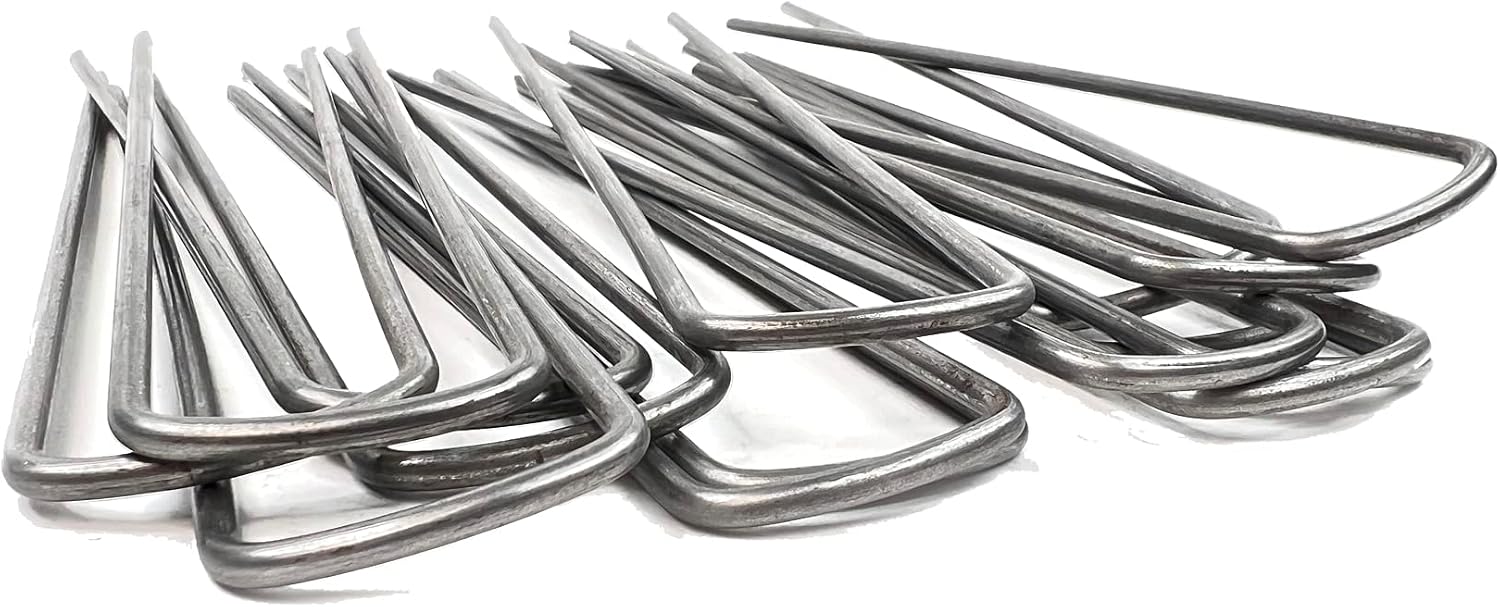 Peach CountryPeach Country Galvanized Garden Stakes Landscape Staples: 6 Inch Sod and Fence Stake - Sturdy Rust