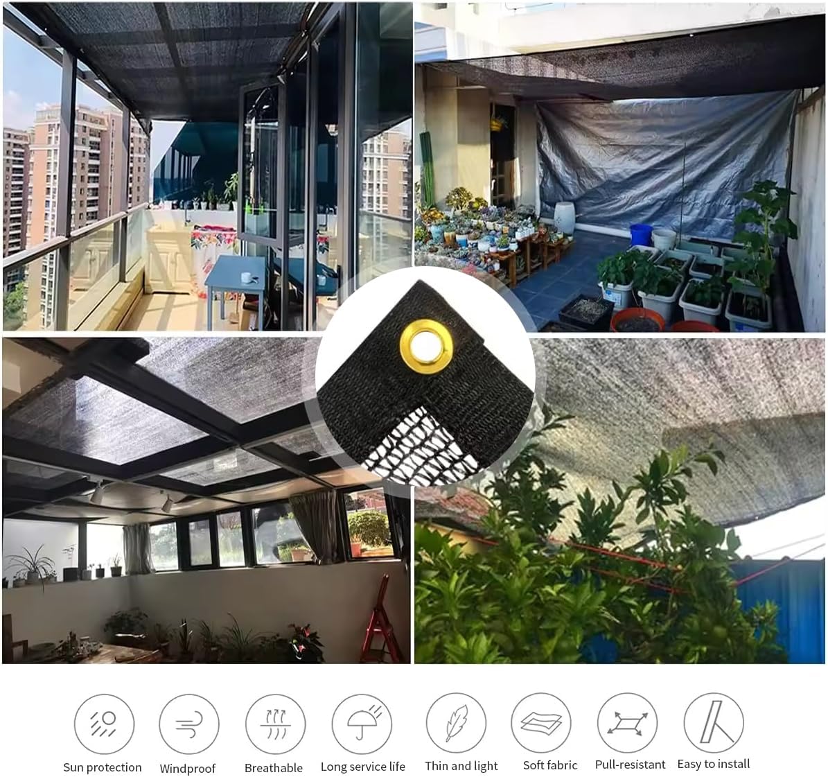 90% Black Shade Cloth, 10X30 FT Garden Sun Shade for Plants Cover | UV Resistant, Outdoor Sunshade Fabric with Grommets