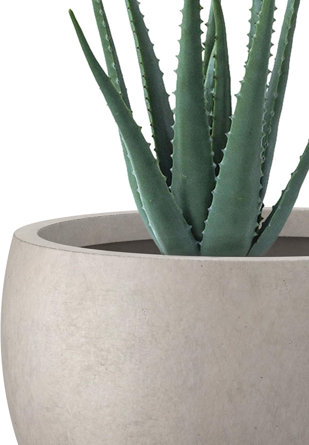 Kante Set of 3 Weathered Concrete Bowl Planters 20" 15.7" 11.8" Dia | Drainage for Outdoor, Rubber Plug for Indoor