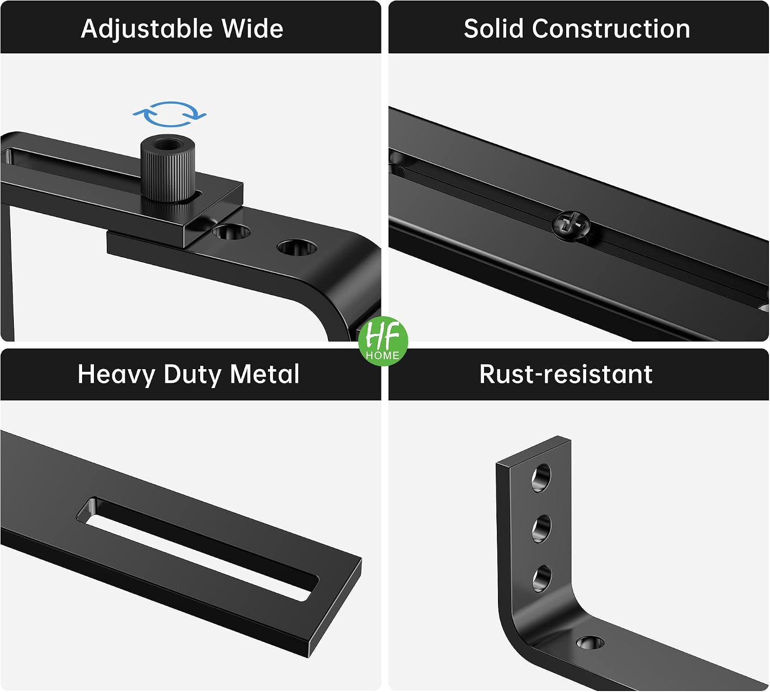 HFHOME 6PCS Adjustable Planter Box Brackets, Brackets for Window Boxes Planters Hanging Flower Box Holders, Wall Mount
